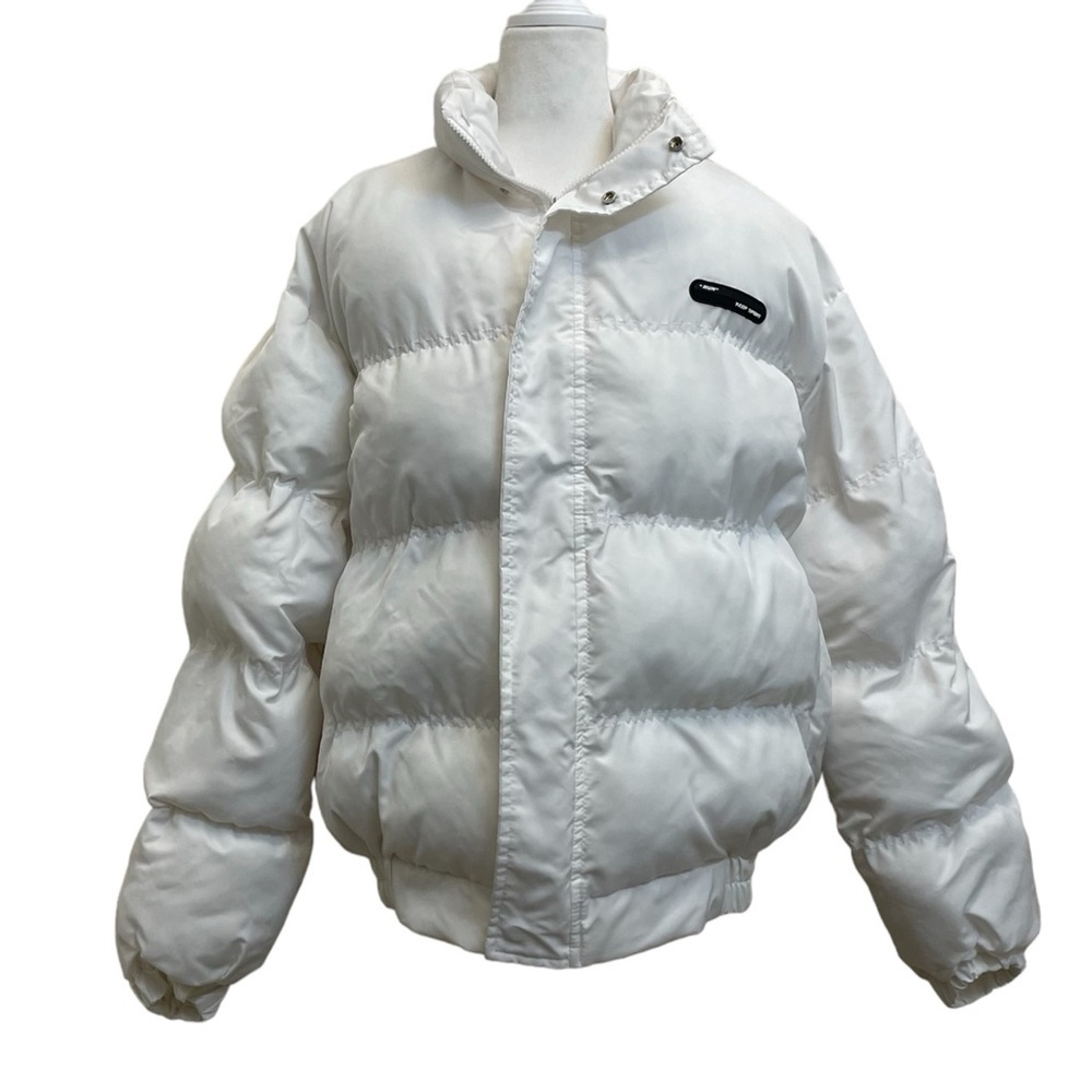 Aelfric Eden White Quilted Heart Full Zip Puffer Jacket
